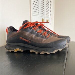 Merrell Men's Black and Orange Hiking Shoes